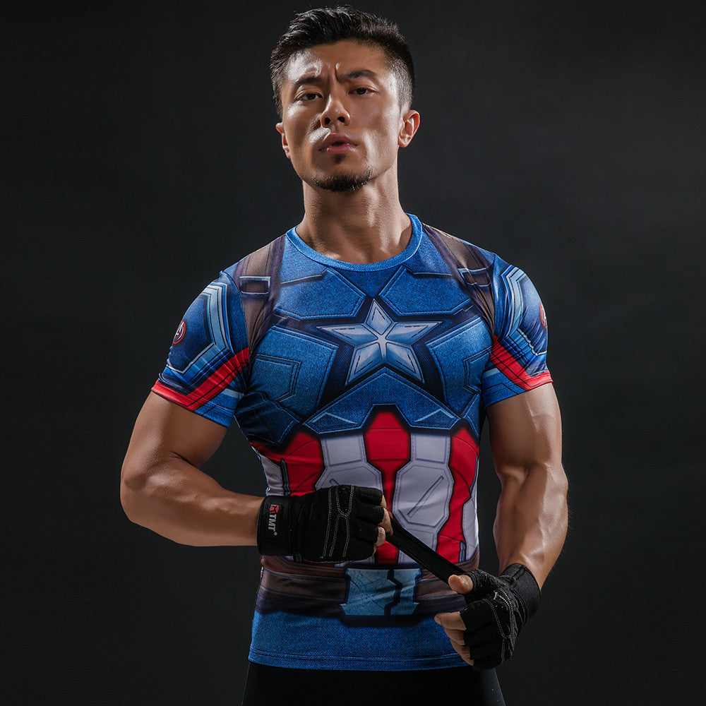 Hero Compression Shirt - Captain America 2 – HERO FIT CO